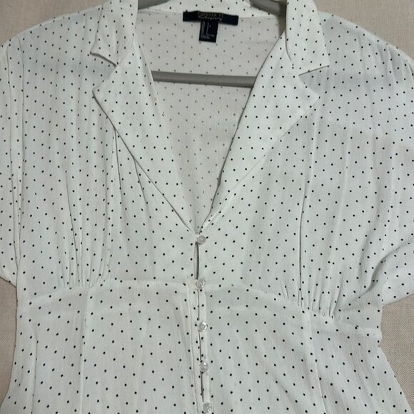 Forever 21 White Polka Dot Cover-Up Dress Size Large - Picture 3 of 6